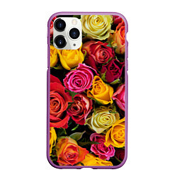 Чехол iPhone 11 Pro матовый Ассорти из роз