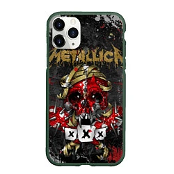 Чехол iPhone 11 Pro матовый Metallica XXX, цвет: 3D-темно-зеленый