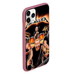 Чехол iPhone 11 Pro матовый Metallica Band, цвет: 3D-малиновый — фото 2