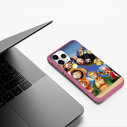 Чехол iPhone 11 Pro матовый One Piece, цвет: 3D-малиновый — фото 2