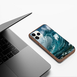 Чехол iPhone 11 Pro матовый Волна, цвет: 3D-коричневый — фото 2