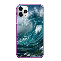 Чехол iPhone 11 Pro матовый Волна, цвет: 3D-фиолетовый