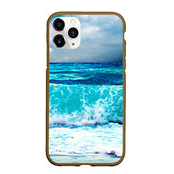 Чехол iPhone 11 Pro матовый Волны, цвет: 3D-коричневый