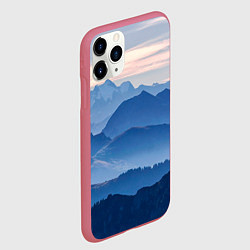 Чехол iPhone 11 Pro матовый Горы, цвет: 3D-малиновый — фото 2