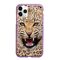 Чехол iPhone 11 Pro матовый Взгляд леопарда