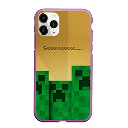 Чехол iPhone 11 Pro матовый Minecraft Sssss