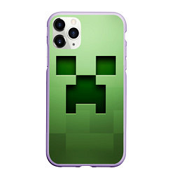 Чехол iPhone 11 Pro матовый Creeper Face, цвет: 3D-светло-сиреневый