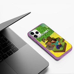 Чехол iPhone 11 Pro матовый Minecraft Tree, цвет: 3D-фиолетовый — фото 2