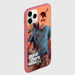 Чехол iPhone 11 Pro матовый GTA 5: Gangsta, цвет: 3D-малиновый — фото 2
