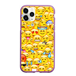 Чехол iPhone 11 Pro матовый Emoji, цвет: 3D-фиолетовый