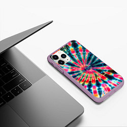 Чехол iPhone 11 Pro матовый Tie dye, цвет: 3D-сиреневый — фото 2
