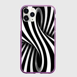 Чехол iPhone 11 Pro матовый Оптические иллюзии, цвет: 3D-фиолетовый