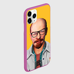 Чехол iPhone 11 Pro матовый Ленин хипстер, цвет: 3D-фиолетовый — фото 2