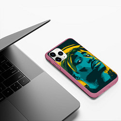 Чехол iPhone 11 Pro матовый 2Pac Shakur, цвет: 3D-малиновый — фото 2