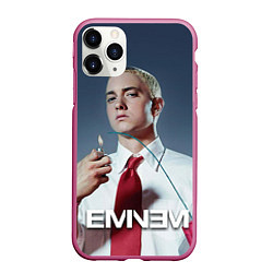 Чехол iPhone 11 Pro матовый Eminem Fire, цвет: 3D-малиновый