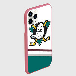 Чехол iPhone 11 Pro матовый Anaheim Ducks Selanne, цвет: 3D-малиновый — фото 2