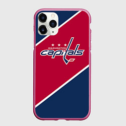 Чехол iPhone 11 Pro матовый Washington capitals, цвет: 3D-малиновый
