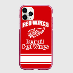 Чехол iPhone 11 Pro матовый Detroit red wings, цвет: 3D-малиновый