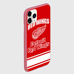 Чехол iPhone 11 Pro матовый Detroit red wings, цвет: 3D-малиновый — фото 2