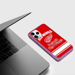 Чехол iPhone 11 Pro матовый Detroit red wings, цвет: 3D-фиолетовый — фото 2