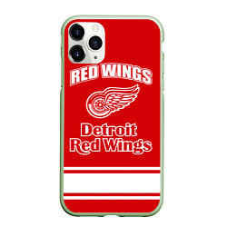 Чехол iPhone 11 Pro матовый Detroit red wings, цвет: 3D-салатовый