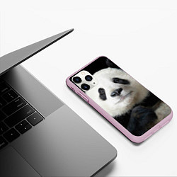 Чехол iPhone 11 Pro матовый Взгляд пандочки, цвет: 3D-розовый — фото 2