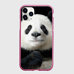 Чехол iPhone 11 Pro матовый Взгляд пандочки, цвет: 3D-малиновый