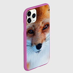 Чехол iPhone 11 Pro матовый Взгляд лисы, цвет: 3D-фиолетовый — фото 2