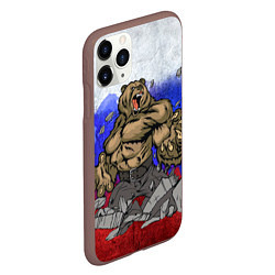 Чехол iPhone 11 Pro матовый Русский медведь, цвет: 3D-коричневый — фото 2