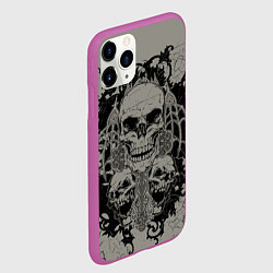 Чехол iPhone 11 Pro матовый Skulls, цвет: 3D-фиолетовый — фото 2