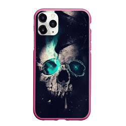 Чехол iPhone 11 Pro матовый Skull eyes, цвет: 3D-малиновый