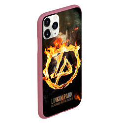 Чехол iPhone 11 Pro матовый Linkin Park: Burning the skies, цвет: 3D-малиновый — фото 2