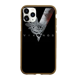 Чехол iPhone 11 Pro матовый Vikings Emblem, цвет: 3D-коричневый