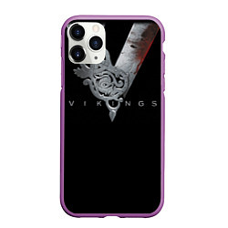Чехол iPhone 11 Pro матовый Vikings Emblem, цвет: 3D-фиолетовый