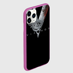 Чехол iPhone 11 Pro матовый Vikings Emblem, цвет: 3D-фиолетовый — фото 2
