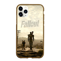 Чехол iPhone 11 Pro матовый Fallout City, цвет: 3D-коричневый