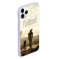 Чехол iPhone 11 Pro матовый Fallout City, цвет: 3D-светло-сиреневый — фото 2