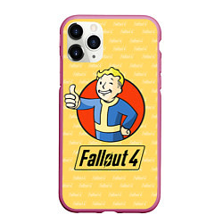 Чехол iPhone 11 Pro матовый Fallout 4: Pip-Boy, цвет: 3D-малиновый