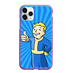 Чехол iPhone 11 Pro матовый Fallout Blue, цвет: 3D-фиолетовый