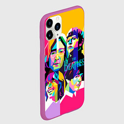 Чехол iPhone 11 Pro матовый The Beatles: Poly-art, цвет: 3D-фиолетовый — фото 2