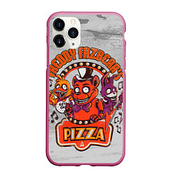 Чехол iPhone 11 Pro матовый Freddy Pizza, цвет: 3D-малиновый