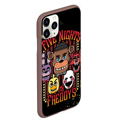 Чехол iPhone 11 Pro матовый Five Nights At Freddy's, цвет: 3D-коричневый — фото 2