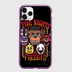 Чехол iPhone 11 Pro матовый Five Nights At Freddy's, цвет: 3D-фиолетовый