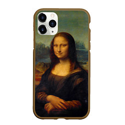 Чехол iPhone 11 Pro матовый Леонардо да Винчи - Мона Лиза, цвет: 3D-коричневый