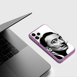 Чехол iPhone 11 Pro матовый Сальвадор Дали, цвет: 3D-фиолетовый — фото 2