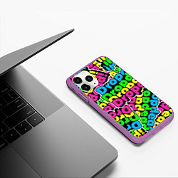 Чехол iPhone 11 Pro матовый Drop Dead: Acid Pattern, цвет: 3D-фиолетовый — фото 2