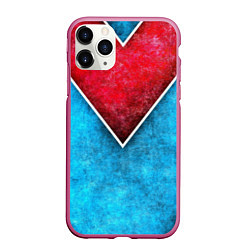 Чехол iPhone 11 Pro матовый Grunge superhero line - геометрические линии, цвет: 3D-малиновый