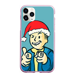 Чехол iPhone 11 Pro матовый Fallout New Year, цвет: 3D-розовый