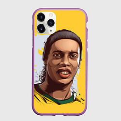 Чехол iPhone 11 Pro матовый Ronaldinho Art, цвет: 3D-фиолетовый