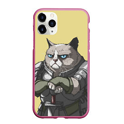 Чехол iPhone 11 Pro матовый Кот, цвет: 3D-малиновый